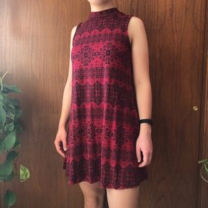 High neck soft mini dress